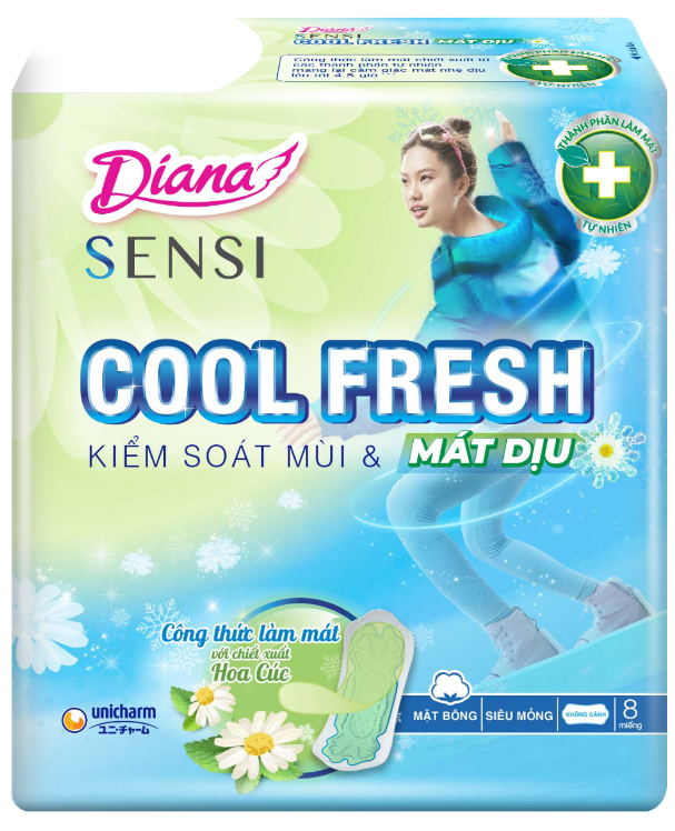 Diana SENSI Cool Fresh Mát Dịu siêu mỏng không cánh